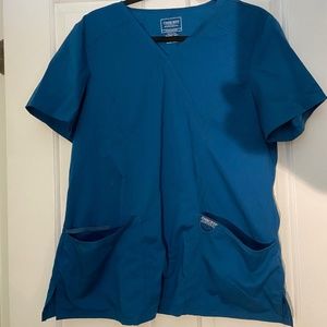 Cherokee Authentic Women's Scrub Top, Women's Large, in Teal